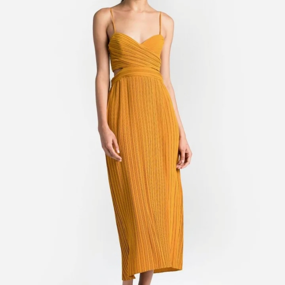 A.L.C. Strapless Merrygold / Orange Maxi Dress Size 6 - Picture 2 of 8